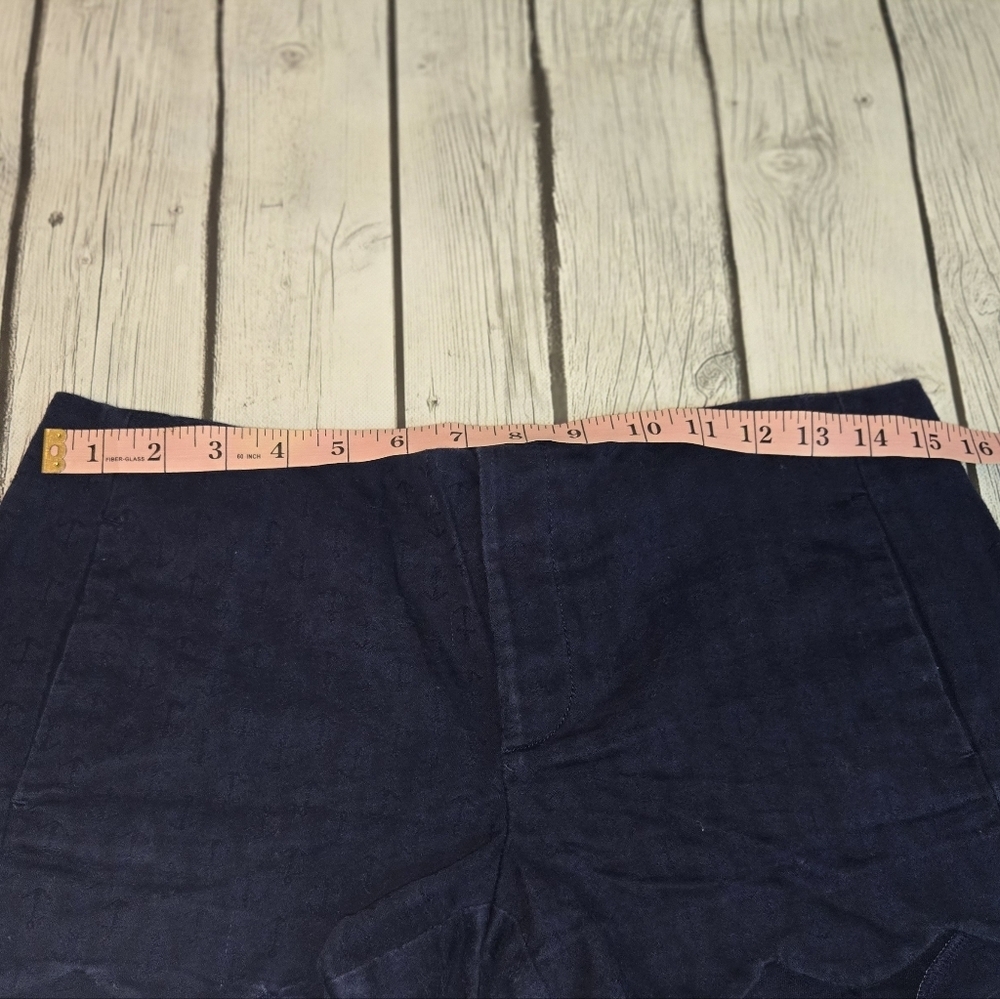 Lilly Pulitzer Scalloped Hem Shorts Navy Anchor Preppy Nautical Womens Size 2 - Picture 7 of 7
